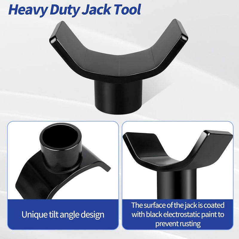 LVACODV Bottle Jack Adapter for RV, Trailer & Truck – Fits 2", 3", 4" Round & Square Shaft Tubes, Heavy Duty Bottle Jack Buddy with Lifting Saddle, Up to 12-Ton Capacity - Image 4